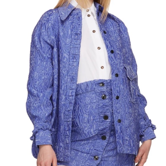 Ganni Asymmetrical Jacquard Mini Skirt NWOT - Picture 2 of 5